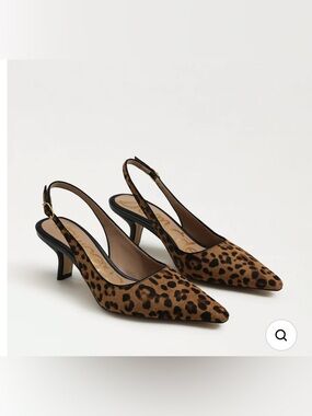 Sam Edelman Bianka Slingback Pumps in Leopard Print Calf Hair - Size 7.5